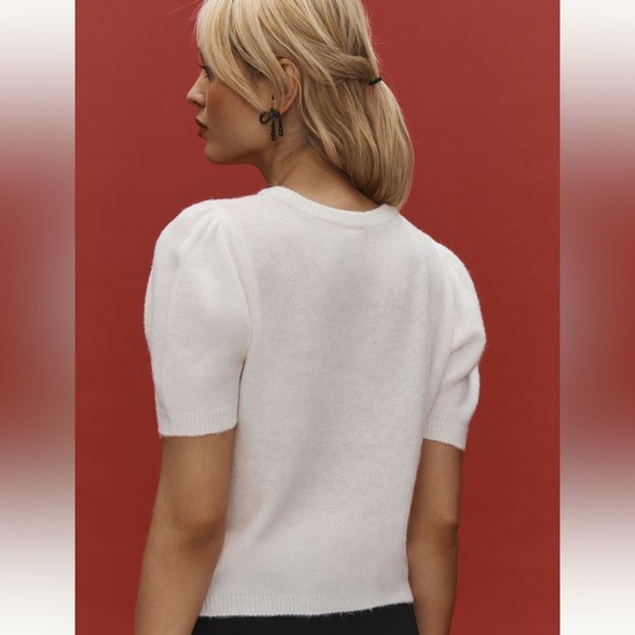 Anthropologie The Mollie Short-Sleeve Printed Sweater Size XL - Picture 3 of 9